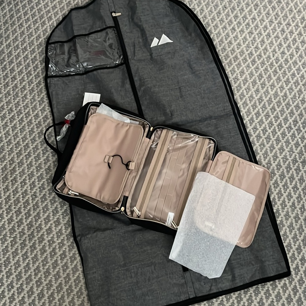 Travel Garment Bag Set Black Grey